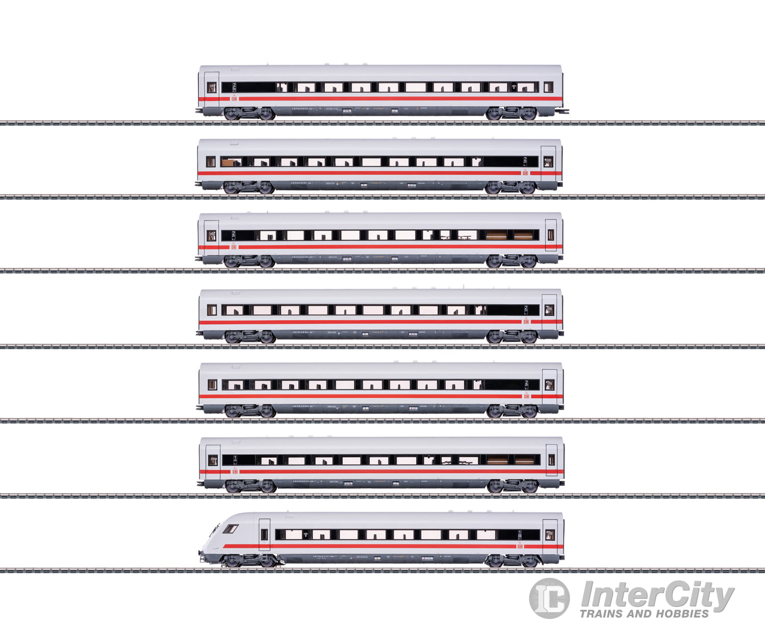 Marklin 42930 HO DB AG ICE Express Train Passenger Car Set MFX Digital European Passenger Cars