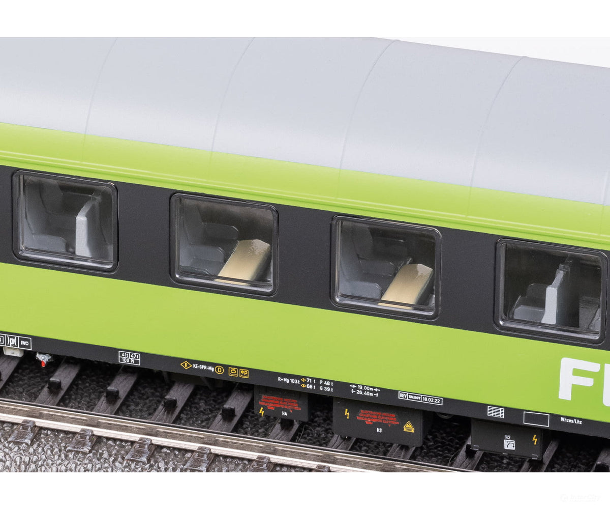 Marklin 42957 HO ’FlixTrain’ Express Train Car Set 1 (MHI Exclusive Item) - European Passenger Cars