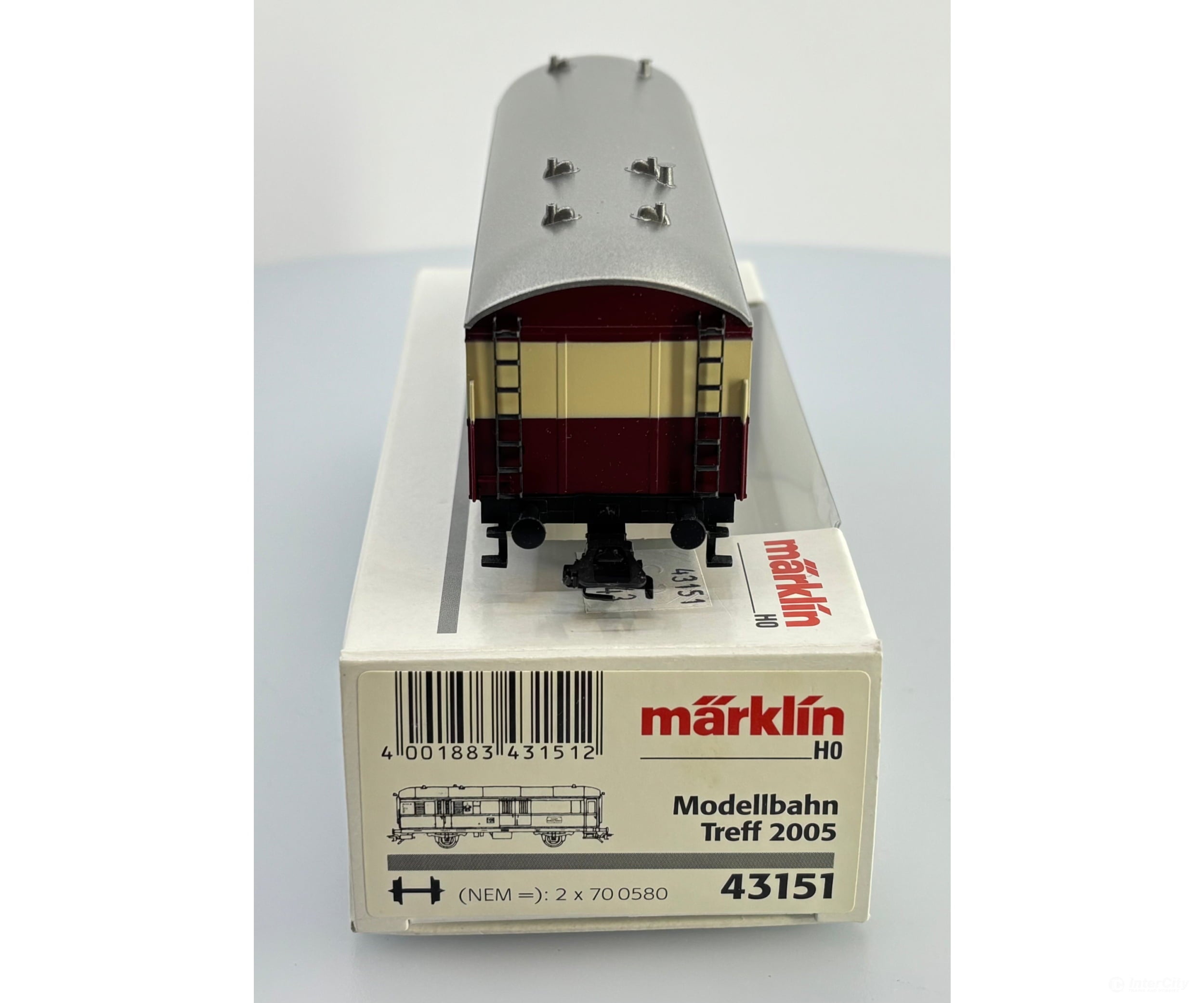 Marklin 43151 Ho Db Sonderfahrt ’Nordlingen - Goppingen Mail Car / Wagon 102 555 (B) European