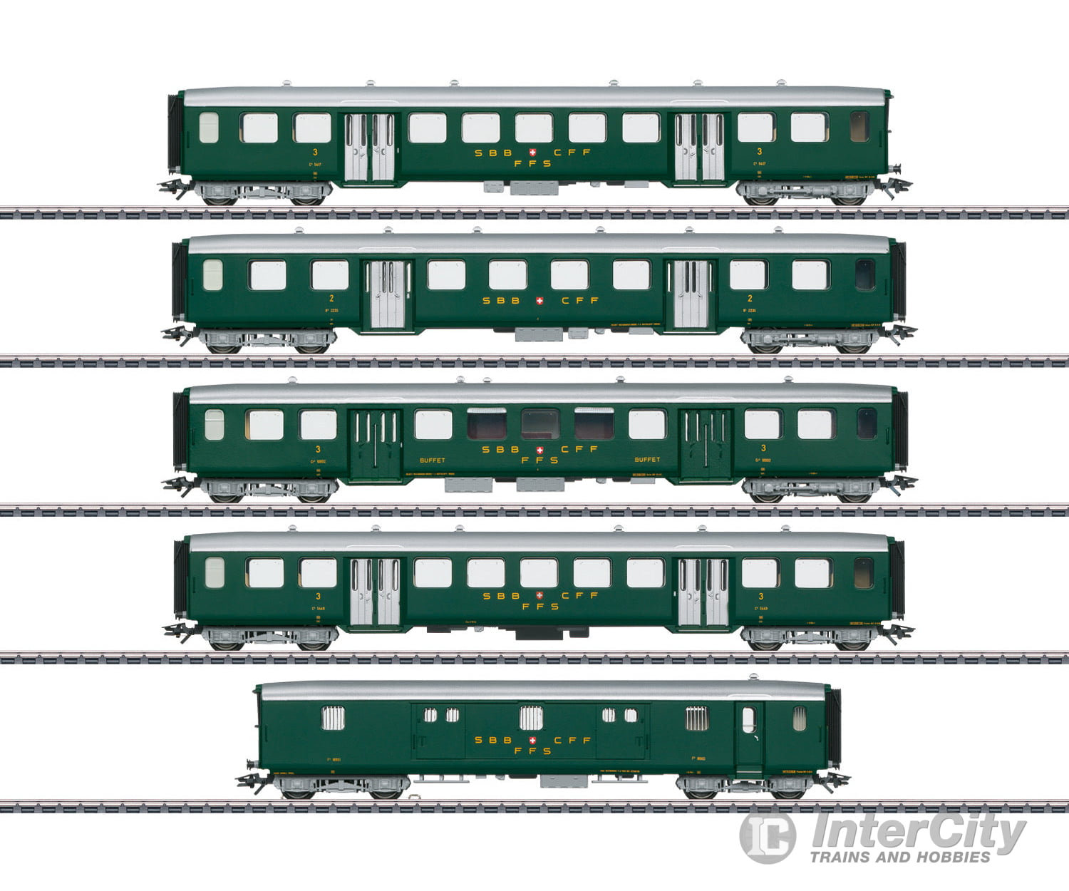 Marklin 43369 SBB-CFF-FFS Lightweight Steel Car Set to Go with the Class Ae 3/6 I - Default Title (IC-MARK-43369)