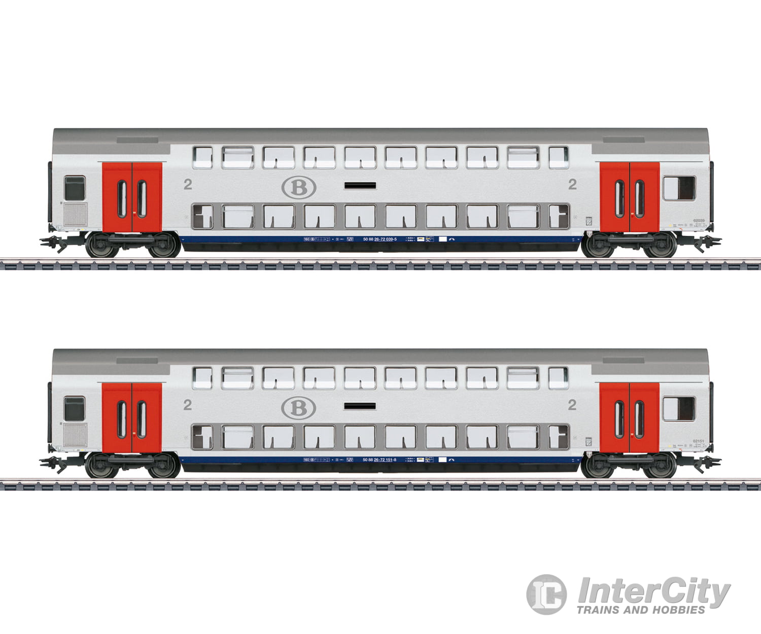 Marklin 43566 HO SNCB Bi-Level Car Set European Passenger Cars