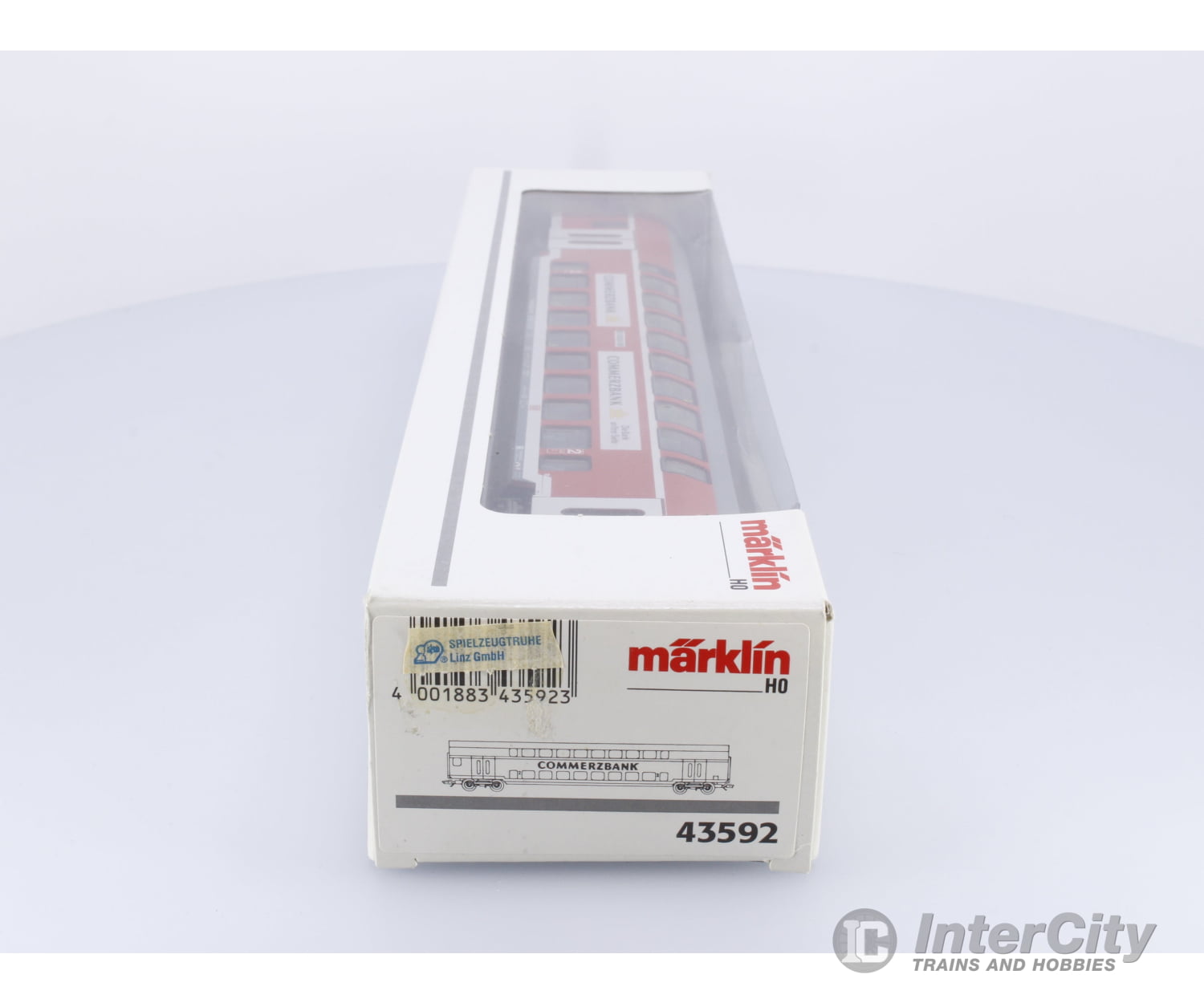 Marklin 43592 HO DB 2nd Class Double Decker IC Coach CommerzBank 50803635092-8 European Passenger Cars
