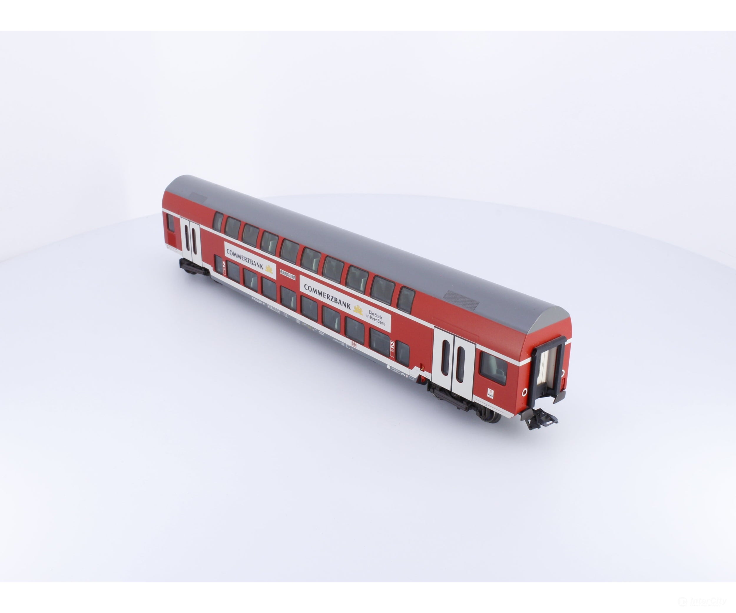 Marklin 43592 HO DB 2nd Class Double Decker IC Coach CommerzBank 50803635092-8 European Passenger Cars