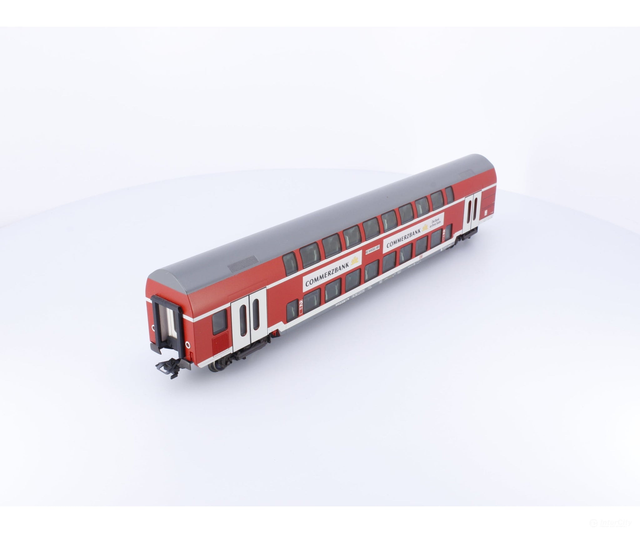 Marklin 43592 HO DB 2nd Class Double Decker IC Coach CommerzBank 50803635092-8 European Passenger Cars