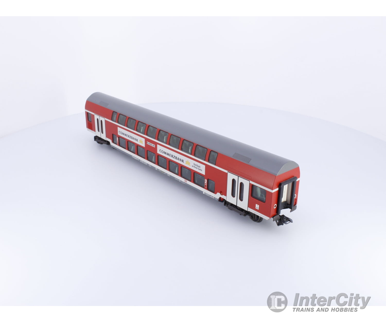 Marklin 43592 HO DB 2nd Class Double Decker IC Coach CommerzBank 50803635092-8 European Passenger Cars