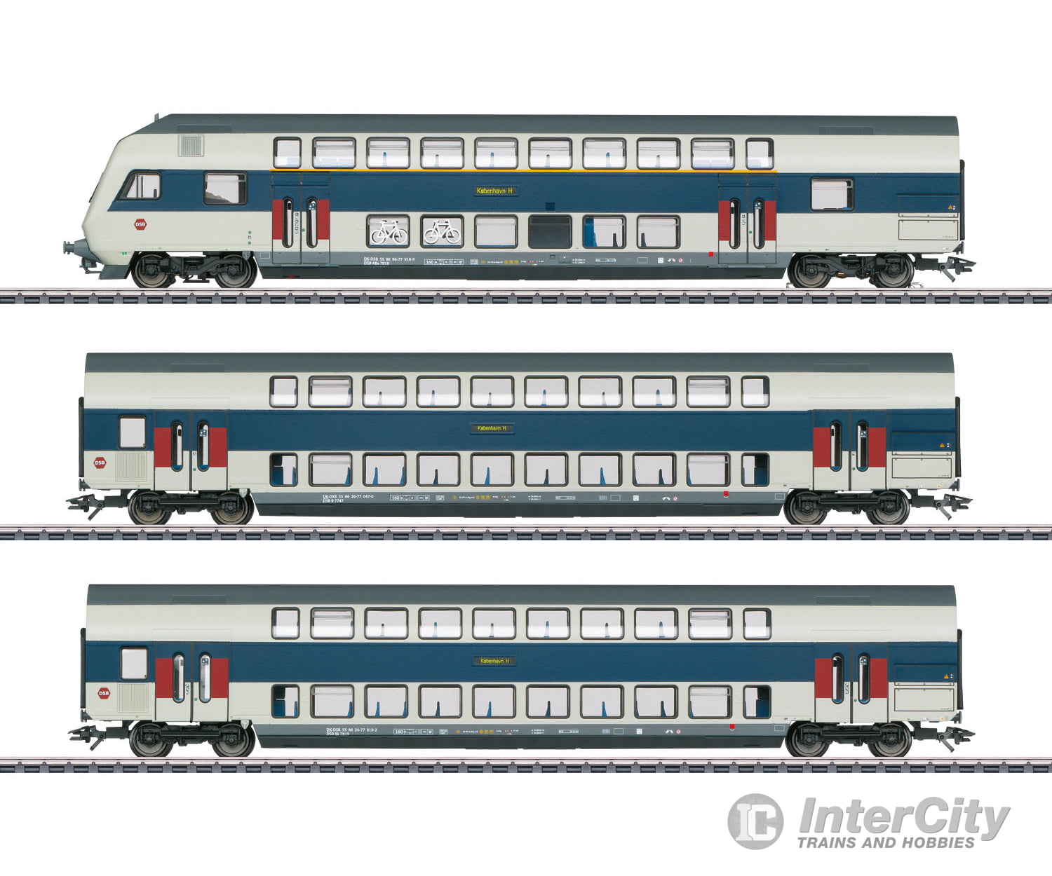 Marklin 43599 17 "Copenhagen Commuter Service" Bi-Level Car Set - Default Title (IC-MARK-43599)