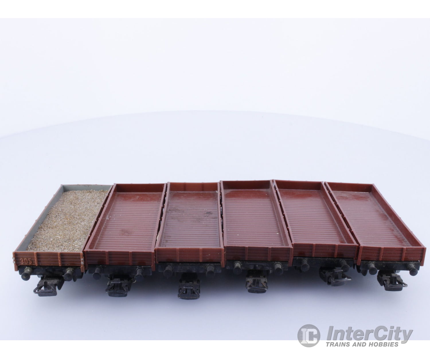Marklin 4423 Ho Db Lot Of 6 Low Side Flat Cars - One W. Ballast 464637 European Freight Cars