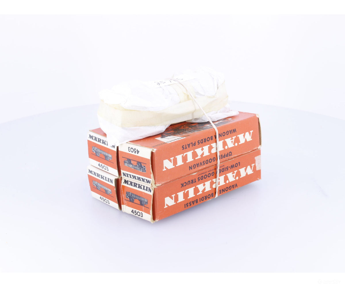 Marklin 4503 HO DB 6 x Low Sided Flat Car - European Freight Cars