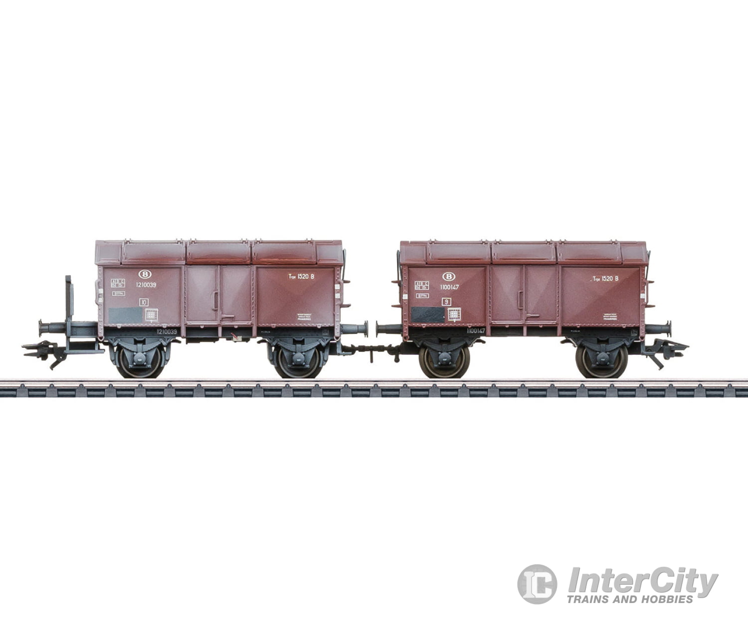 Marklin 46018 Ho Pair Of Gondolas With Hinged Covers European Freight Cars