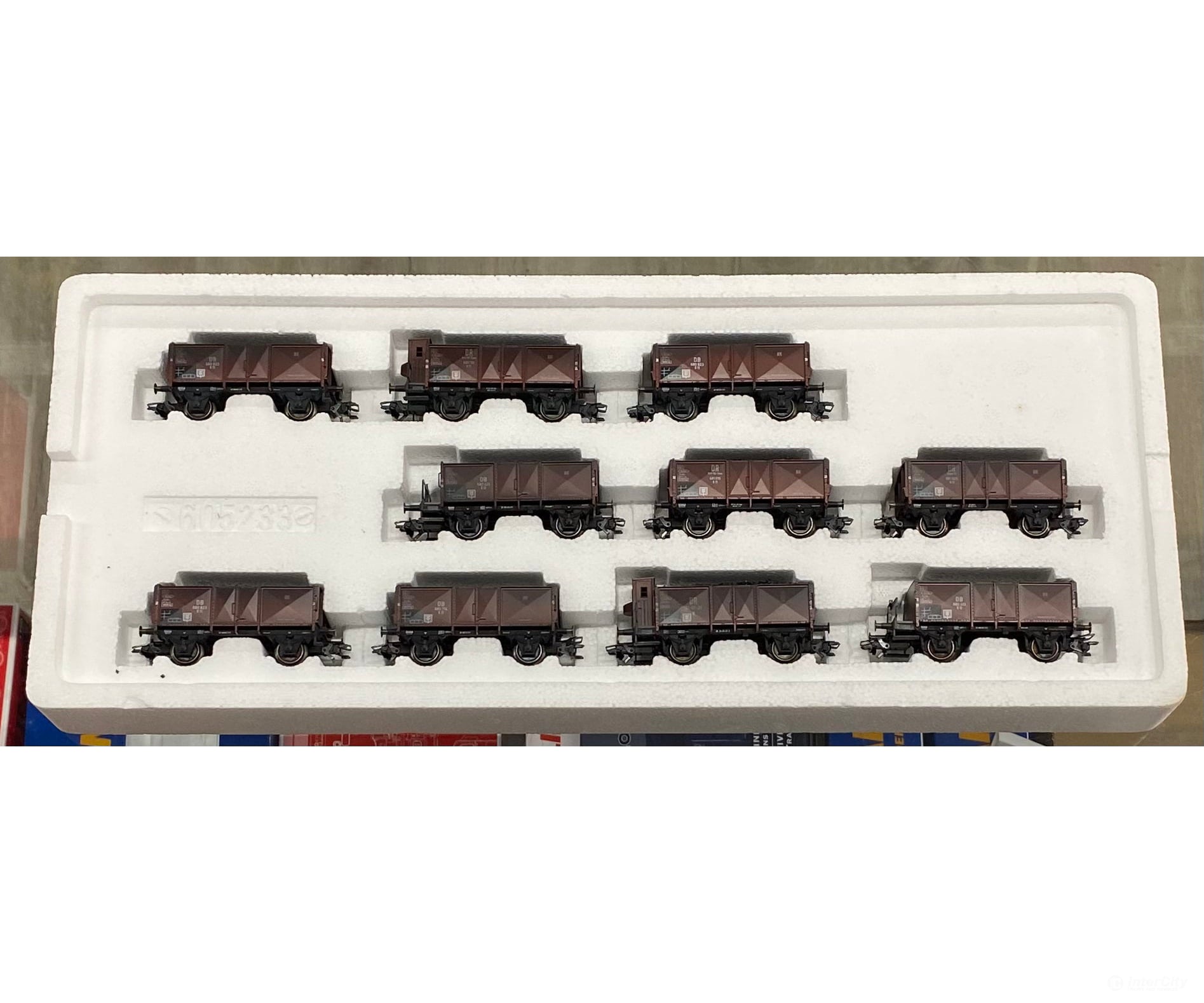 Marklin 46030 HO DB 10 Piece 50th Anniversary Coal Car Set Factory Weathered with Loads European Freight Cars