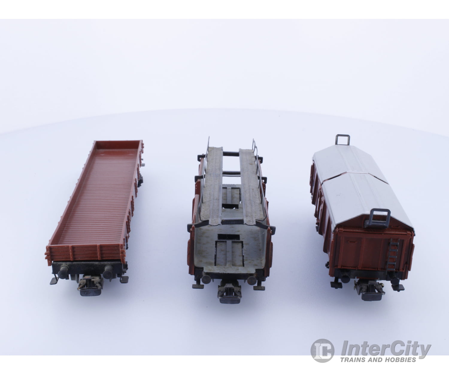 Marklin 4613 Ho Db Lot Of 3 Freight Cars. 1 X 4613/1 Low Side Four Axle Flat Car/1 Metal Roof Box