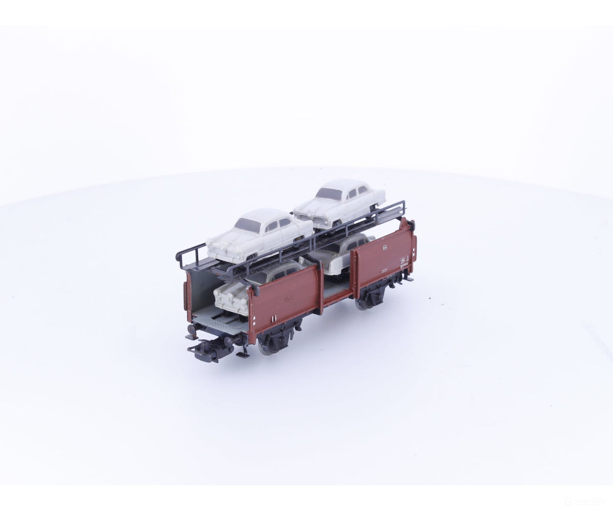 Marklin 4613 HO DB Metal Auto Carrier with 4 Cars 315/4 - European Freight Cars