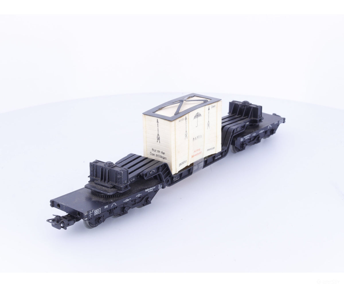 Marklin 4618 HO DB Well Wagon with Case Load - European Freight Cars
