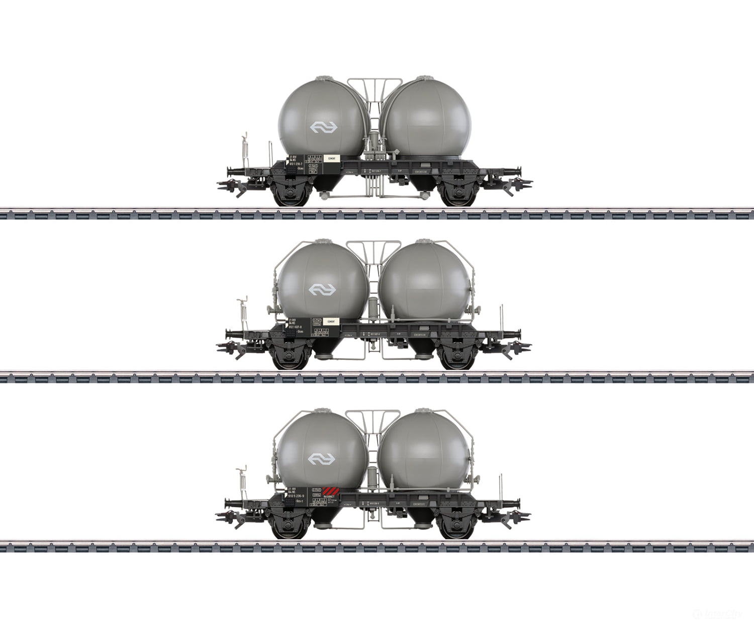 Marklin 46632 Ho Ns Type Uces And Ucs-Y Spherical Container Car Set European Freight Cars