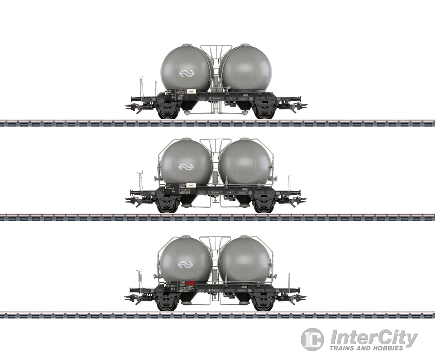 Marklin 46632 Ho Ns Type Uces And Ucs-Y Spherical Container Car Set European Freight Cars