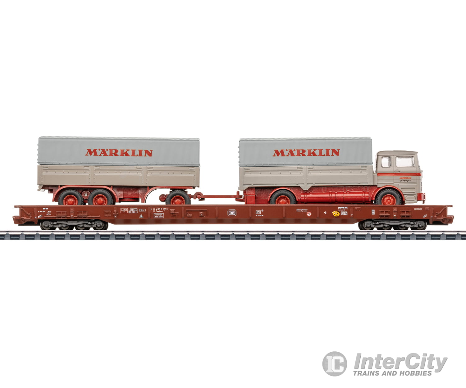 Marklin 47412 HO DB Type Saadkms Depressed-Floor Flat Car European Freight Cars