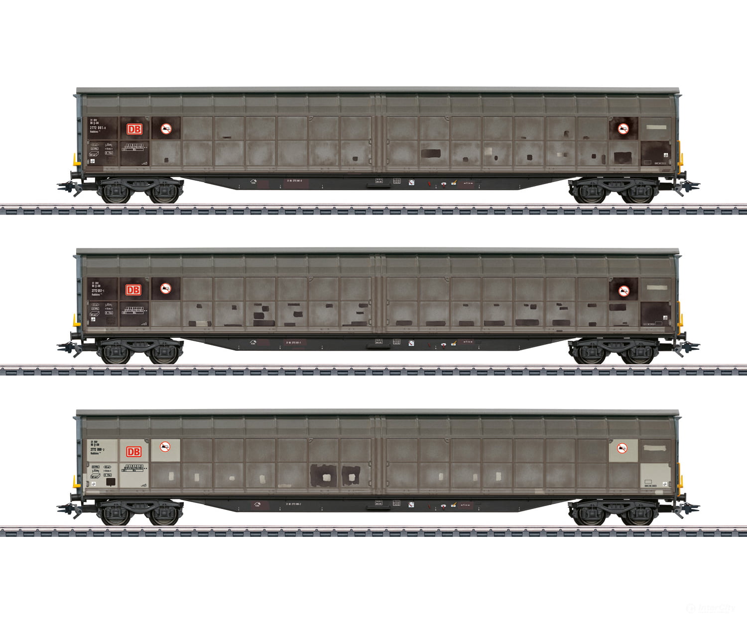 Marklin 48067 Ho Db Ag Type Habbins 354 Sliding Wall Boxcar Set European Freight Cars