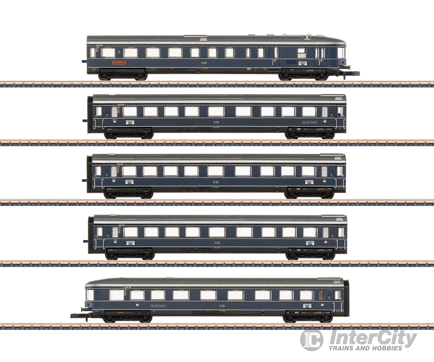 Marklin 87615 Z DB ’Blauer Enzian’ (Blue Gentian) ’F-Zug’ Car Set (MHI Exclusive Item) European Passenger Cars