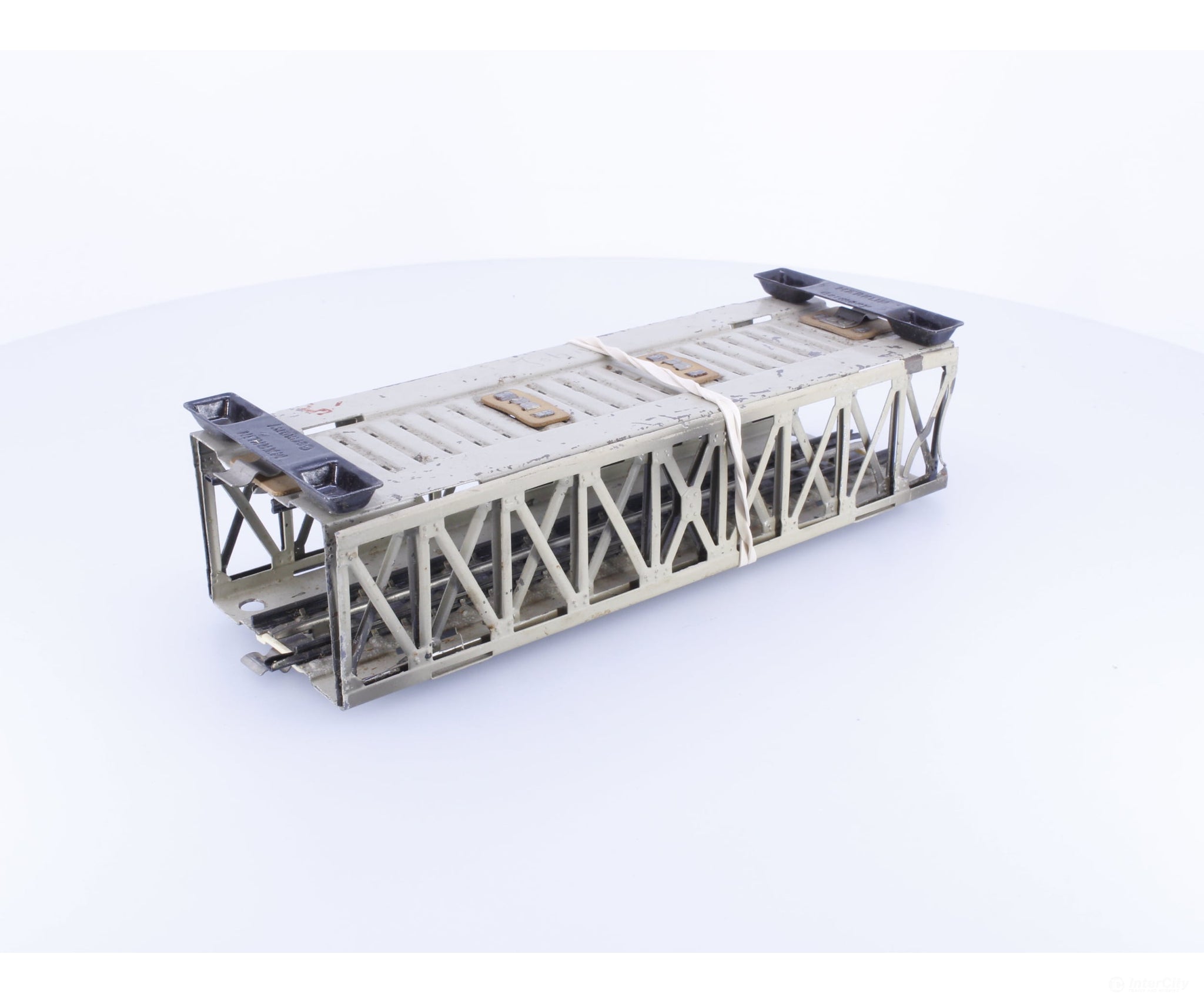 Marklin MBSH HO 2 Pieces of Straight Metal Bridges with Solid Center Track and High Railings - Tunnels & Bridges