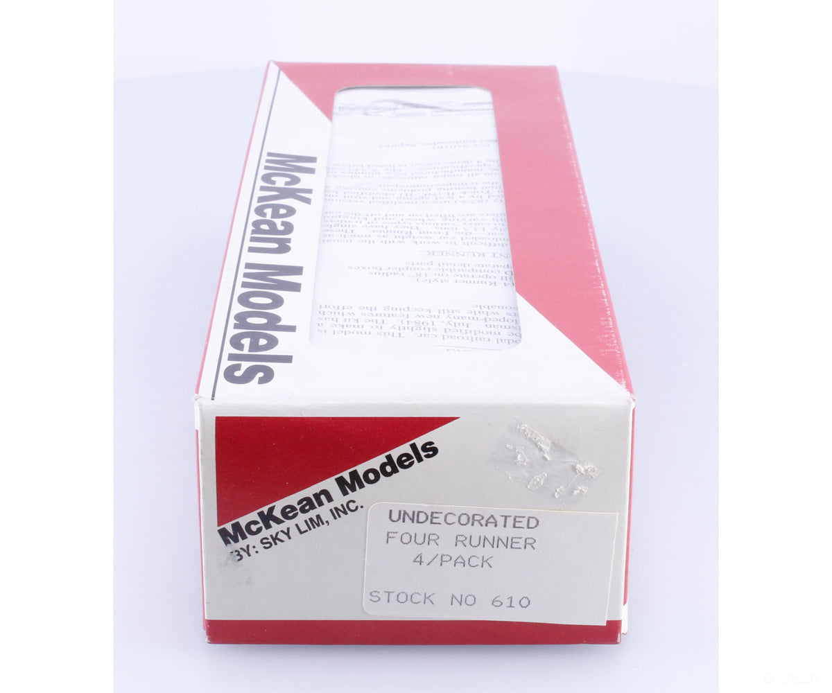 Mckean 610 HO 4 Runner Articulated Trailer Car Kit (4 unit) Undecorated - Freight Cars