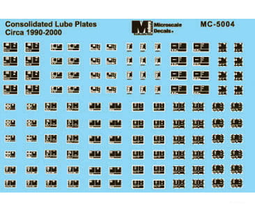 Microscale 5004 Consolidated Lube Plates -- 1990-2000 Decals