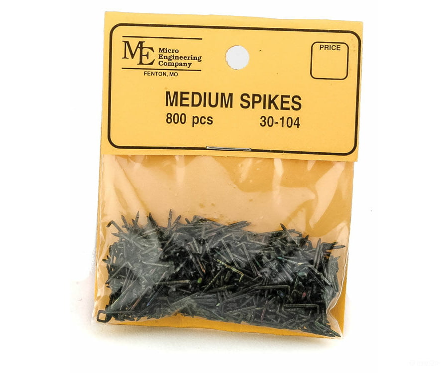 Micro Engineering 30104 Blackened Metal Spikes -- Medium 3/8’ Long Pkg(800) Track & Turnouts