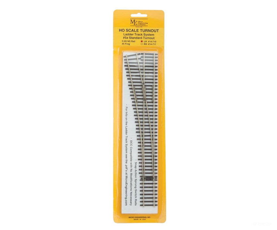 Micro Engineering HO 14710 Code 83 Ladder Track System Turnout - #5a Left Hand Standard Track & Turnouts