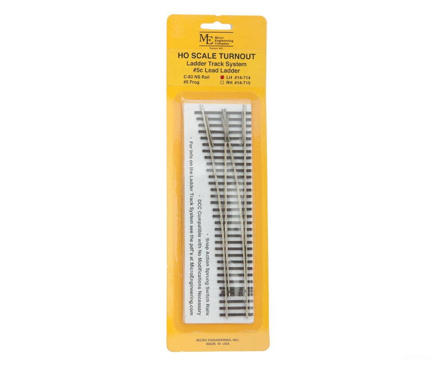 Micro Engineering HO 14714 Code 83 Ladder Track System Turnout - #5c Left Hand Lead Ladder Track & Turnouts