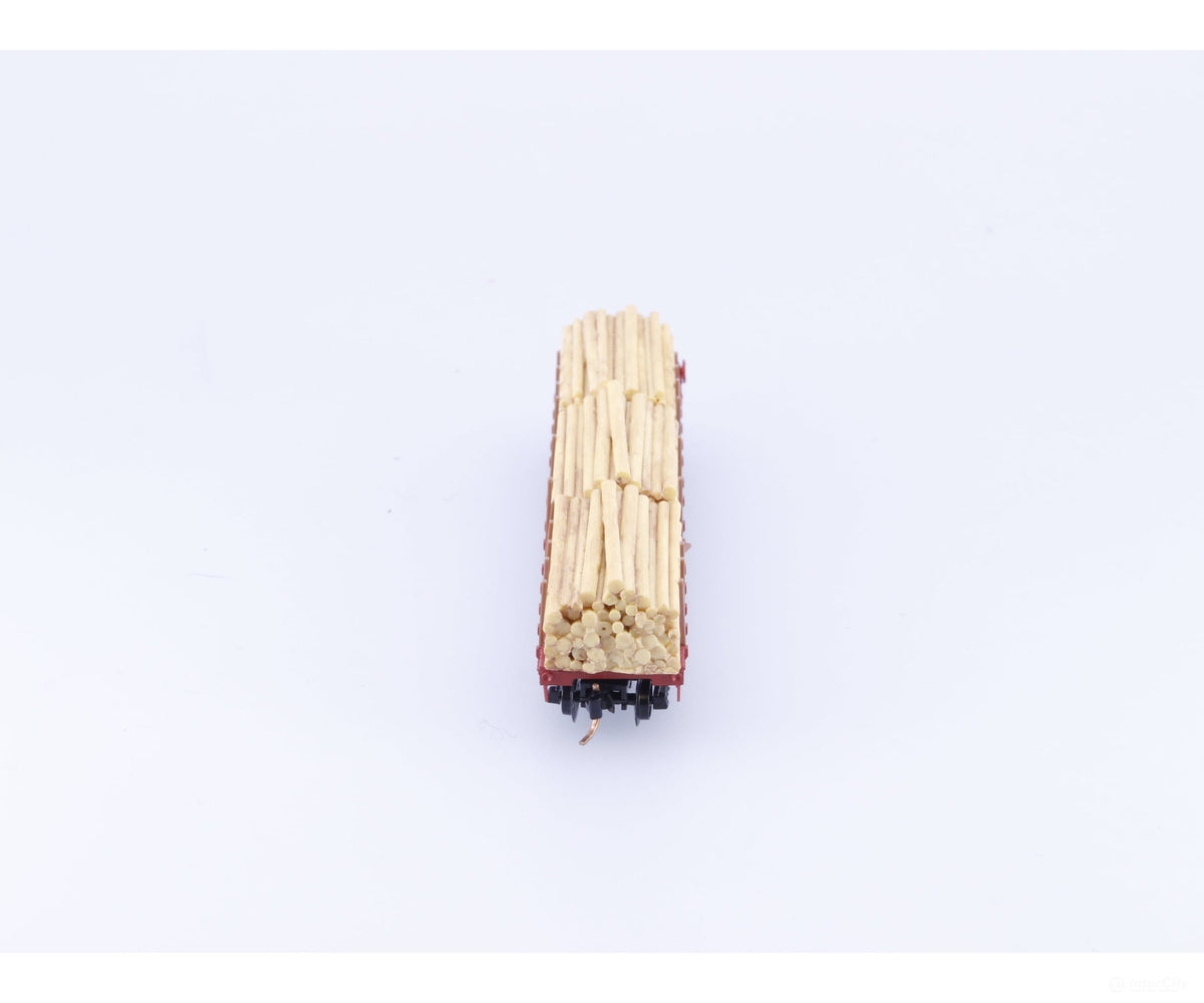 Micro Trains 04500280 N 50’ Flat Car Fishbelly Side w/ Log Load #1 Canadian Pacific (CP) 301227 - Freight Cars