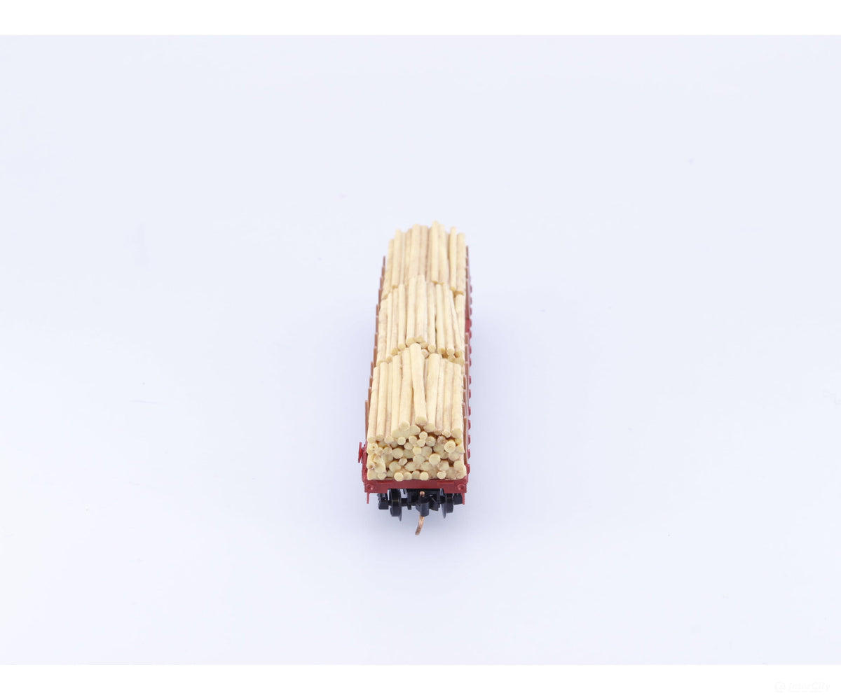 Micro Trains 04500280 N 50’ Flat Car Fishbelly Side w/ Log Load #5 Canadian Pacific (CP) 301227 - Freight Cars