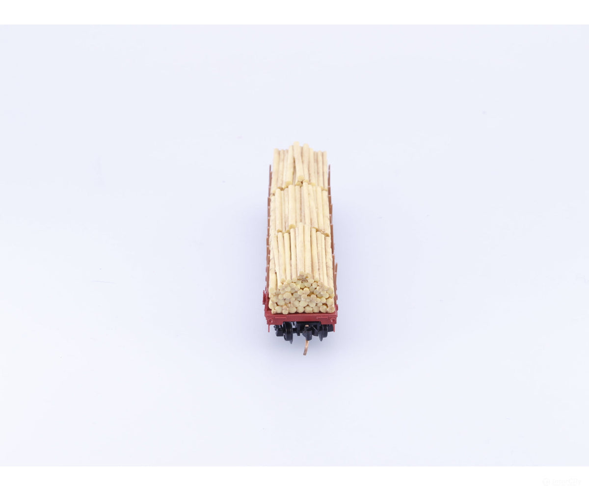 Micro Trains 04500280 N 50’ Flat Car Fishbelly Side w/ Log Load #6 Canadian Pacific (CP) 301227 - Freight Cars