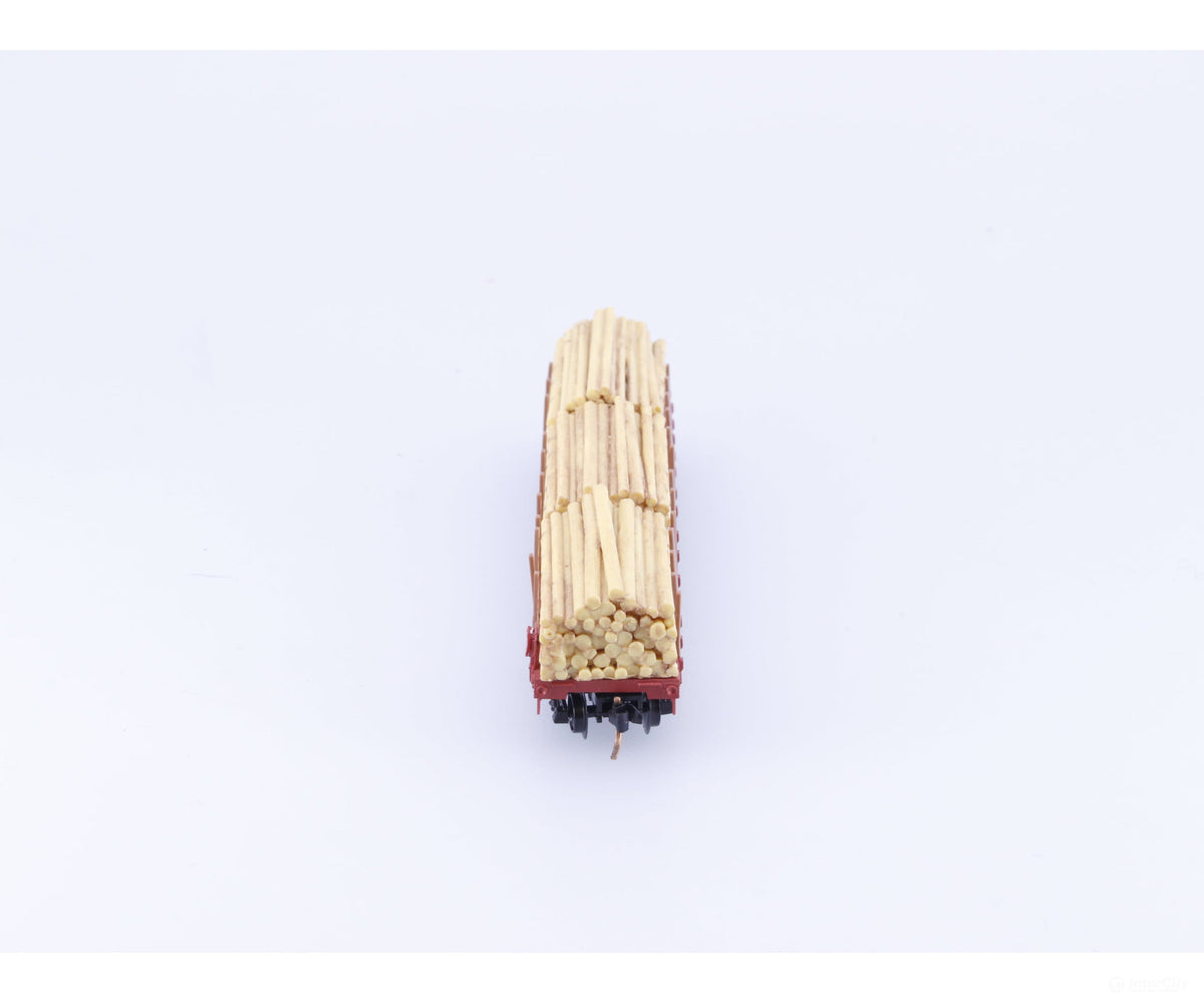 Micro Trains 04500280 N 50’ Flat Car Fishbelly Side w/ Log Load #9 Canadian Pacific (CP) 301227 - Freight Cars