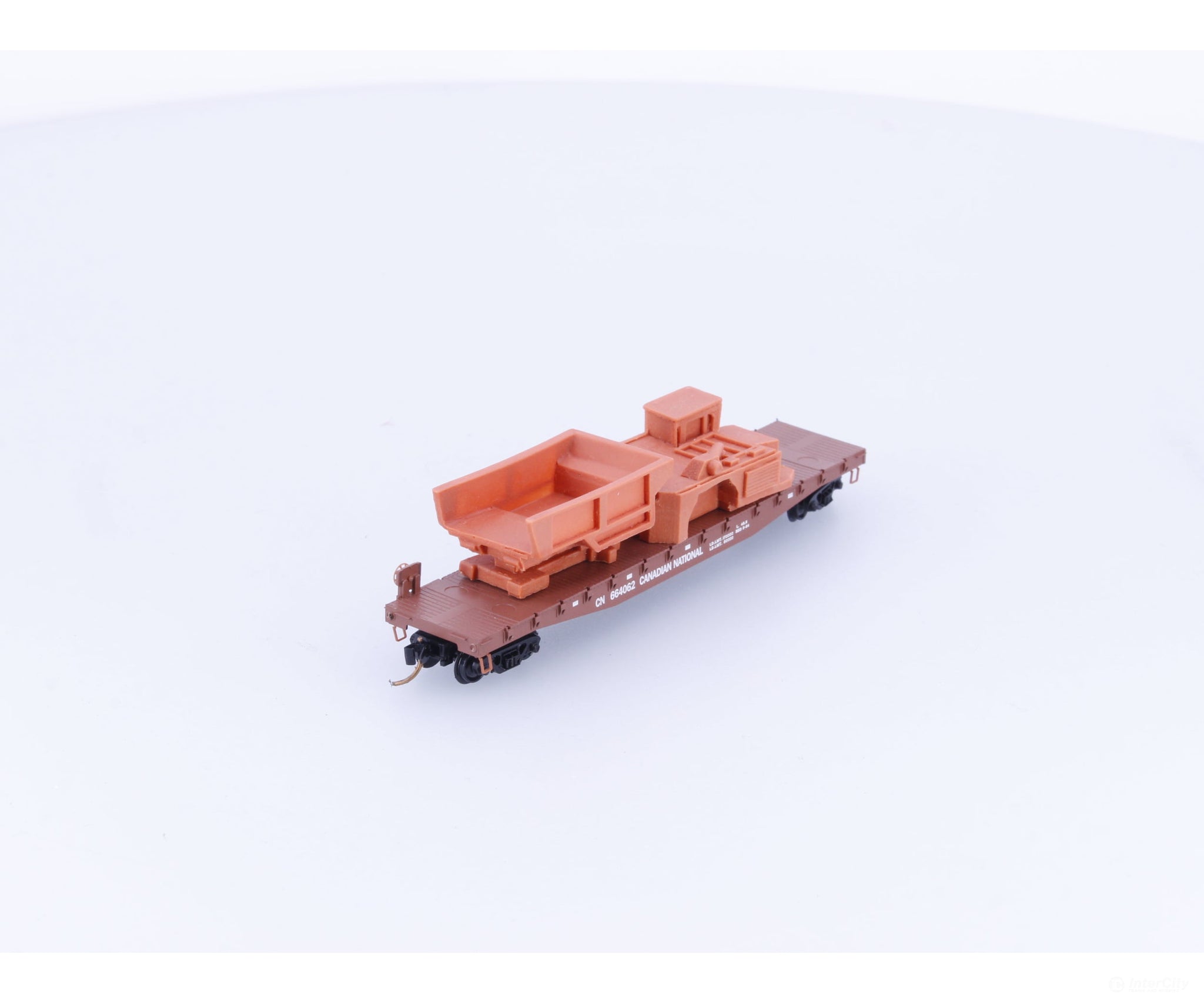 Micro Trains 04500321 N 50’ Flat Car Fishbelly Side with Load Canadian National (CN) 664062 - Freight Cars