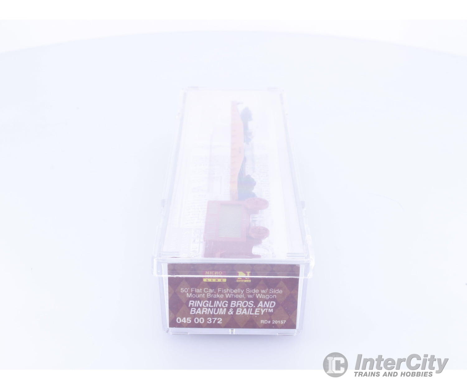 Micro Trains 04500372 N 50’ Fishbelly Side Flatcar and Wagon Ringling Bros. and Barnum & Bailey (RBBX) 20157 Freight