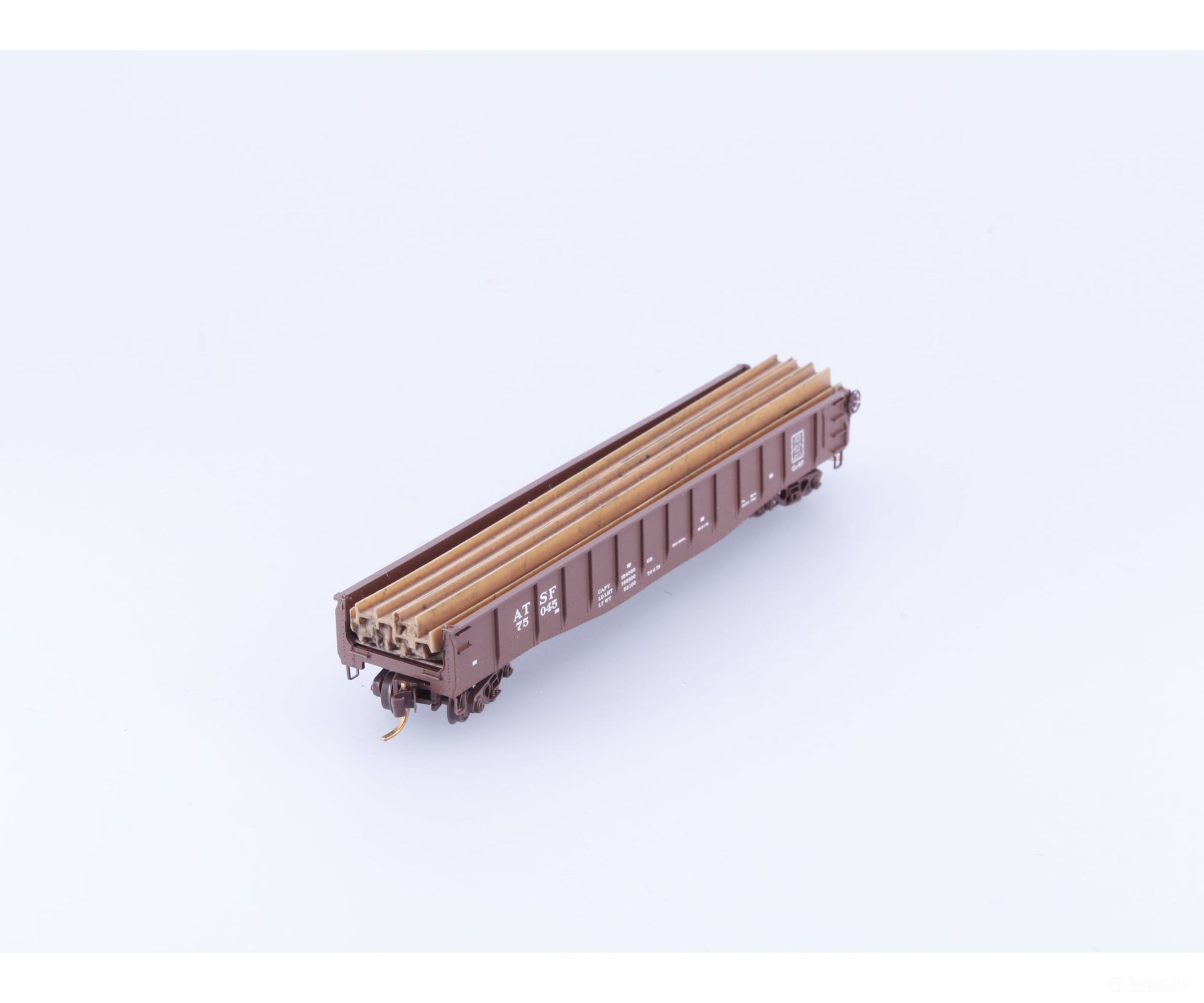 Micro Trains 04600080 N 50’ Fishbelly Side Gondola w/ Steel Beam Load #1 Atchison Topeka and Santa Fe (ATSF) 75045