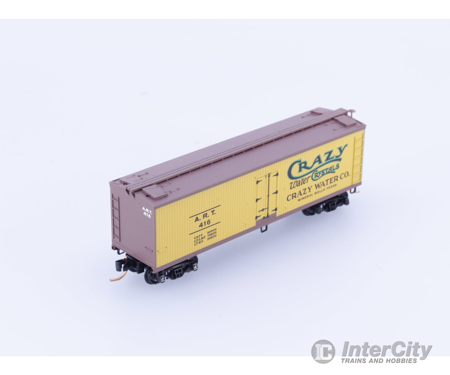 Micro Trains 04900230 N 40’ Double Sheathed Wood Reefer Crazy Water Crystals (ART) 416 Freight Cars