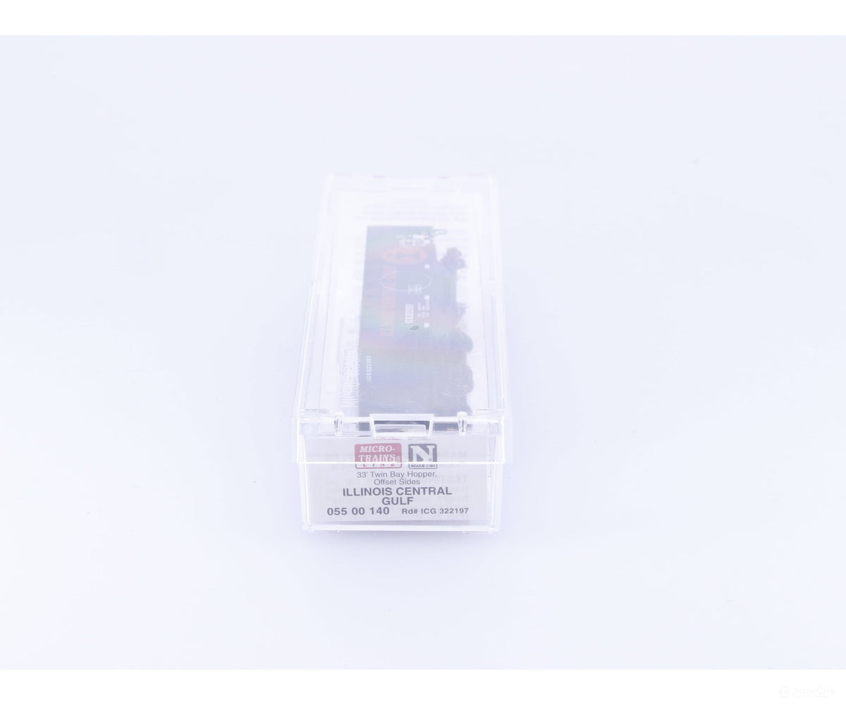 Micro Trains 05500140 N 2-Bay 33’ Open Hopper Offset Sides Illinois Central (IC) 322197 - Freight Cars