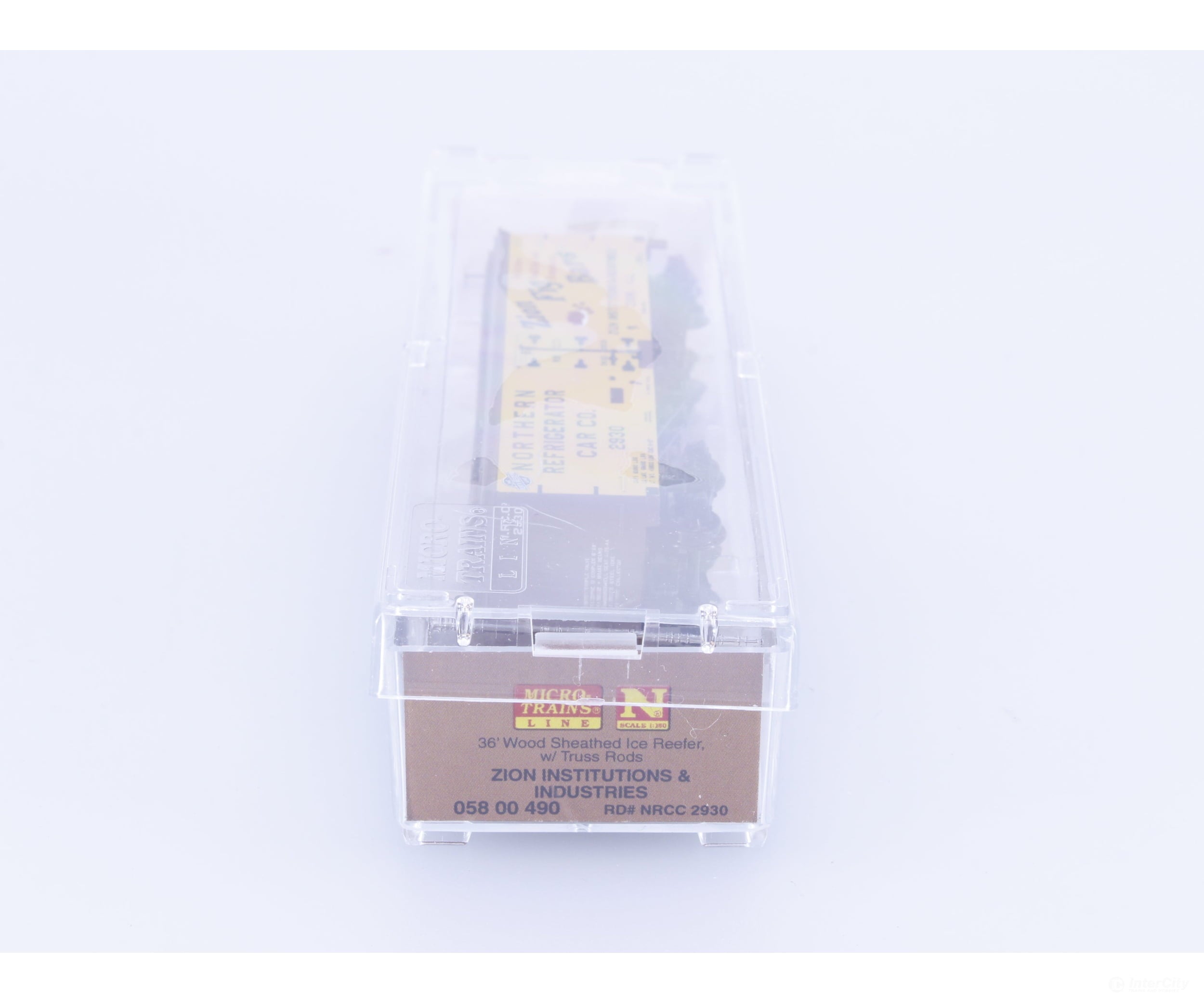 Micro Trains 058 00 490 N 36’ Wood Sheathed Ice Reefer with Truss Rods Zion Institutions (NRCC) 2930 Freight Cars