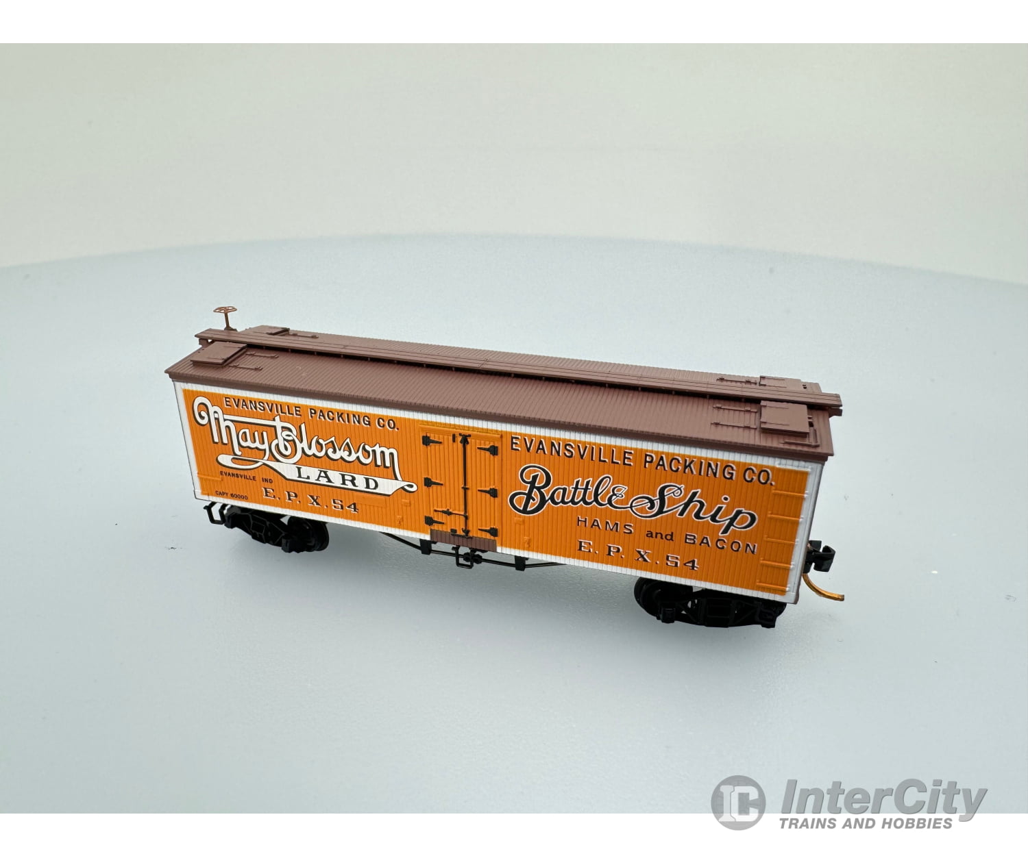 Micro Trains 05800140 N 36’ Wood Sheathed Ice Reefer W/ Truss Rods Evansville Packing Co. E.p.x.