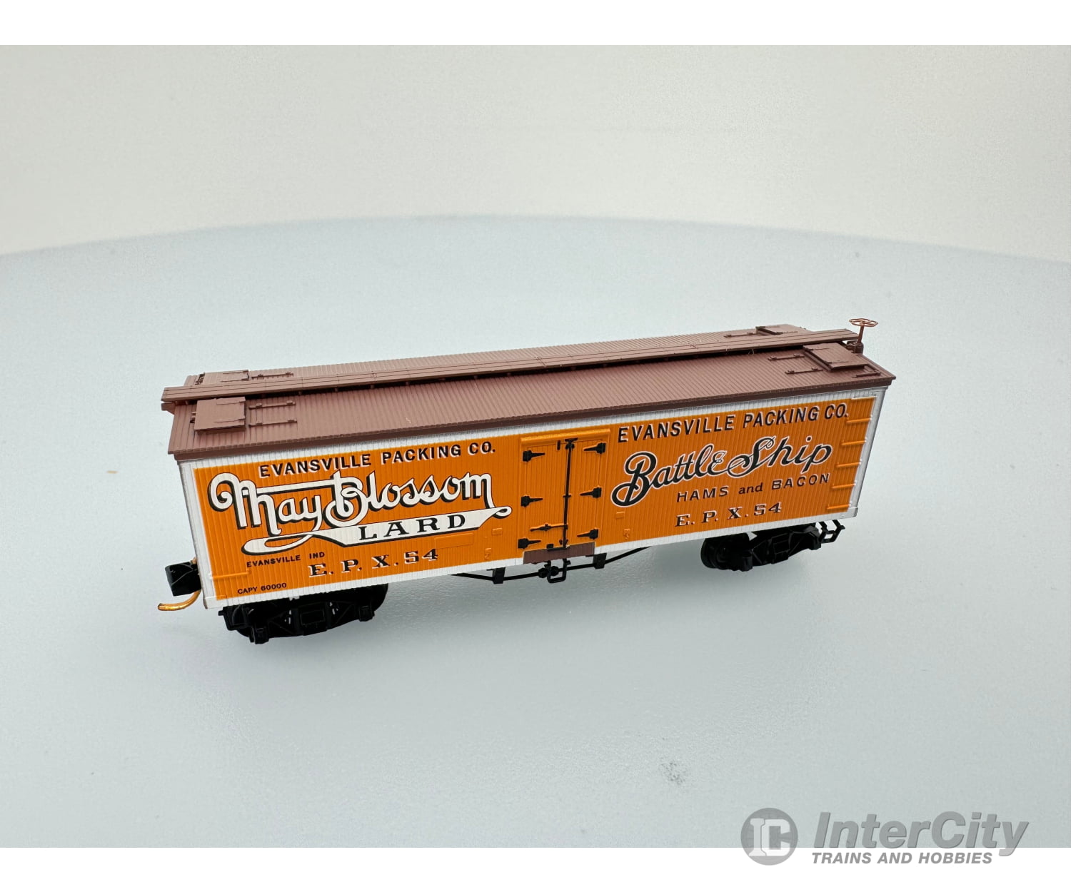 Micro Trains 05800140 N 36’ Wood Sheathed Ice Reefer W/ Truss Rods Evansville Packing Co. E.p.x.