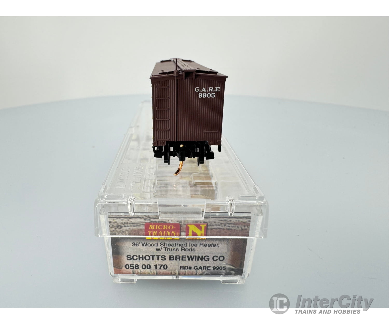 Micro Trains 05800170 N 36’ Wood Sheathed Ice Reefer W/ Truss Rods Schotts Brewing Co Gare 9905