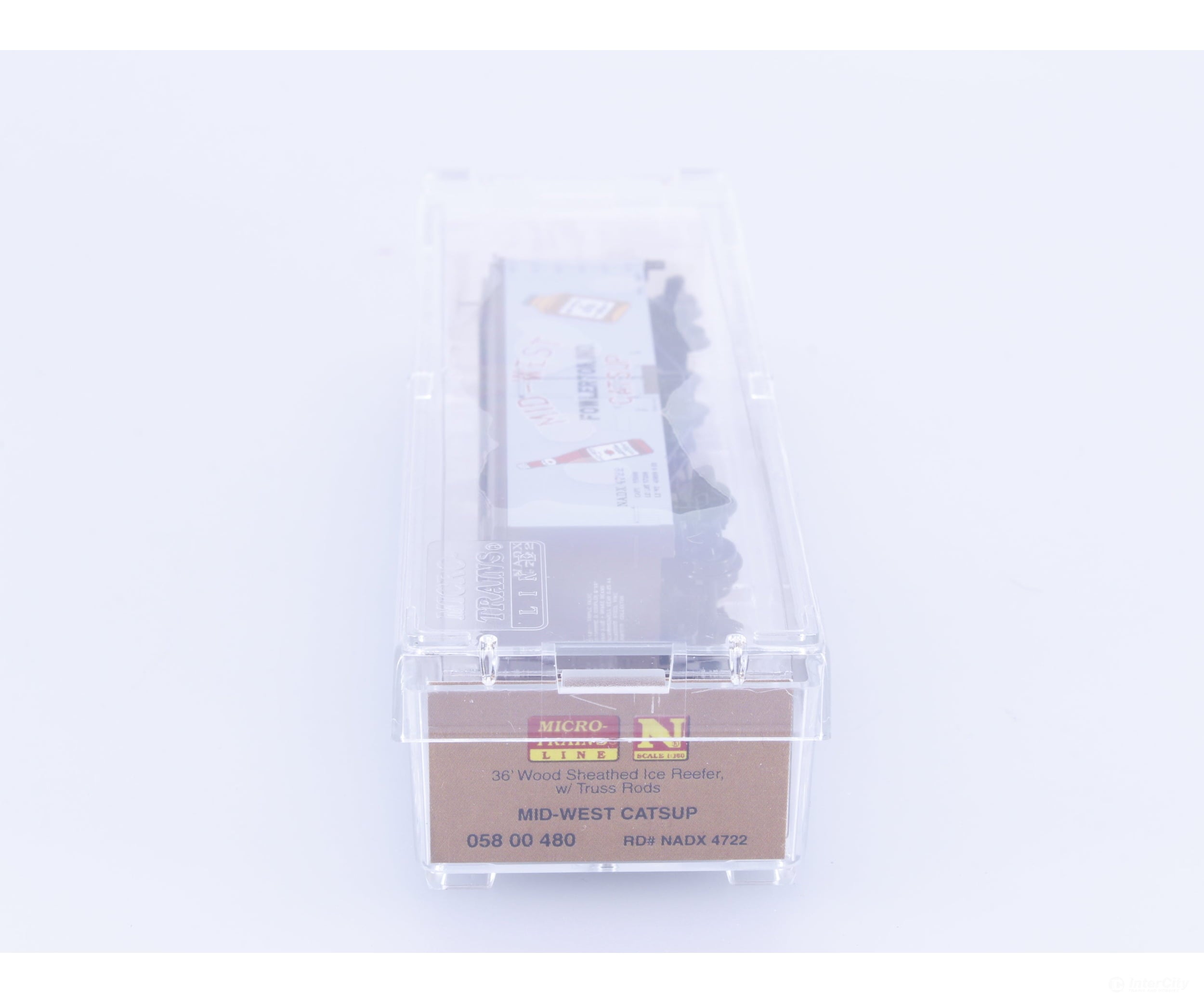 Micro Trains 05800480 N 36’ Wood Sheathed Ice Reefer with Truss Rods Mid-West Catsup (NADX) 4722 Freight Cars