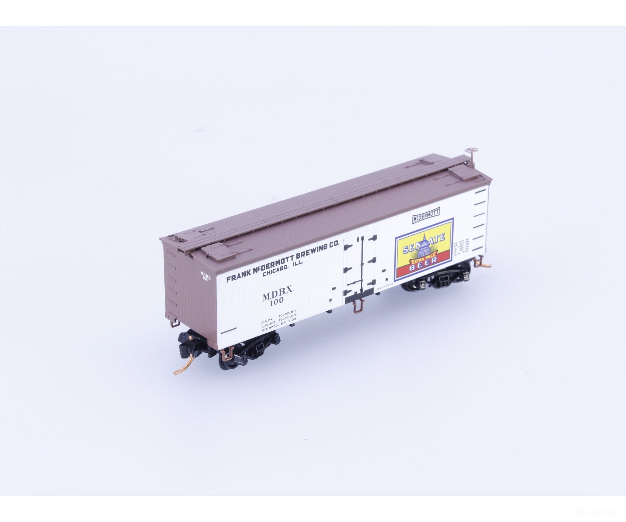 Micro Trains 05800546 N 36’ Wood Sheathed Ice Reefer Frank McDermott Brewing (MDBX) 100 Freight Cars