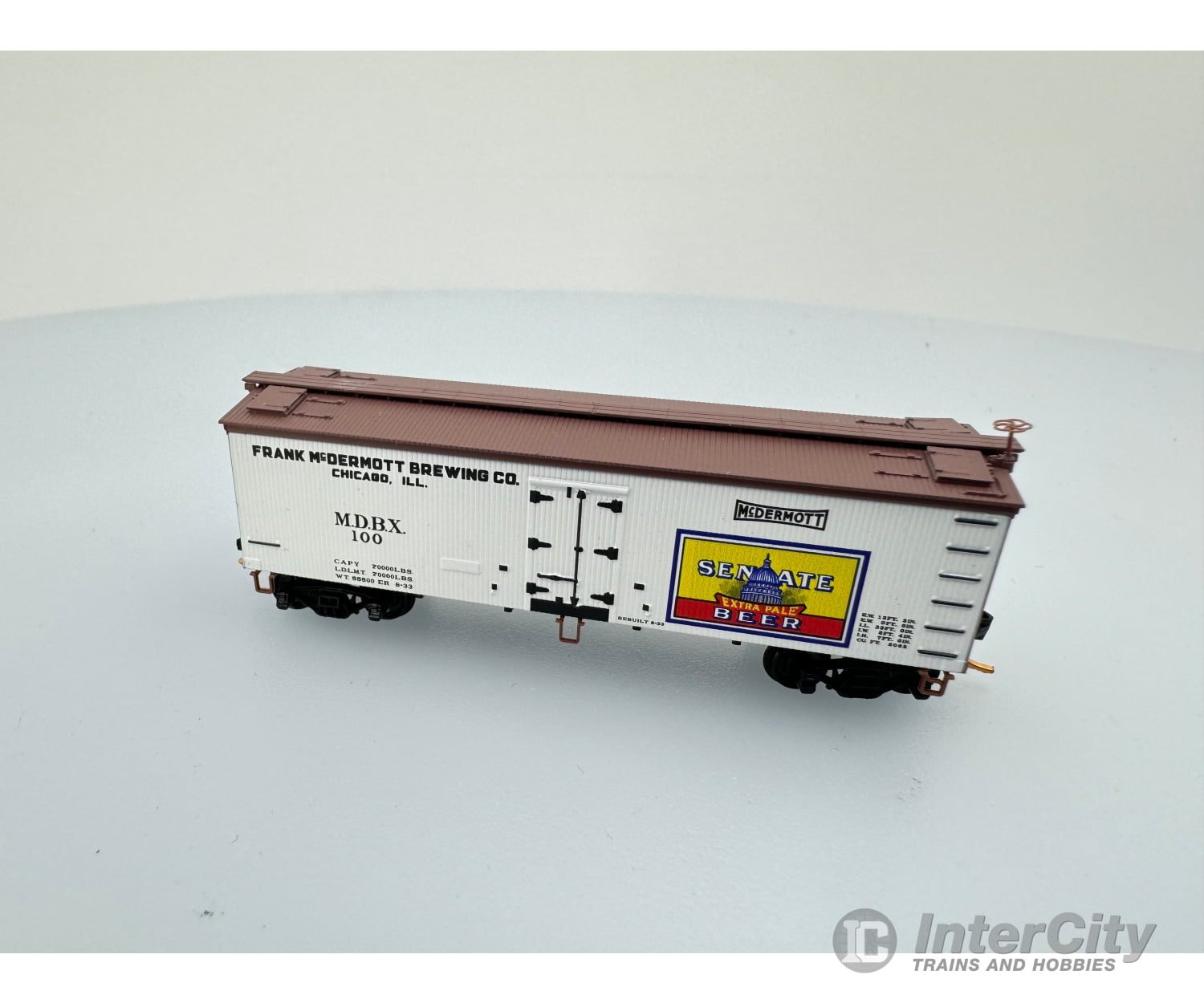 Micro Trains 05800546 N 36’ Wood Sheathed Ice Reefer Senate Brewing Co. Mdbx 100 Freight Cars