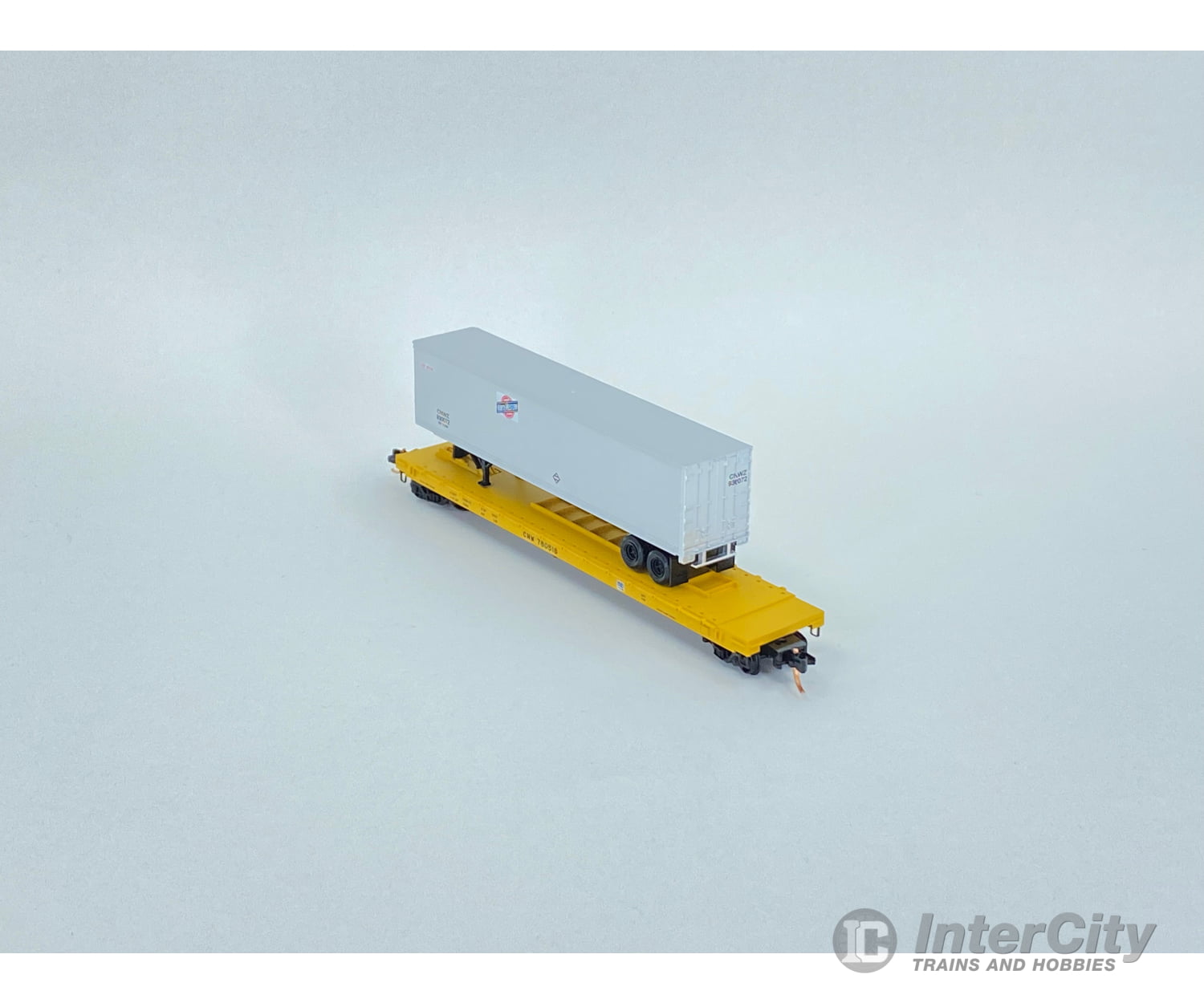 Micro Trains 06400020 N Converted Flat Car W/Trailer Chicago And North Western (Cnw) 780518 Freight