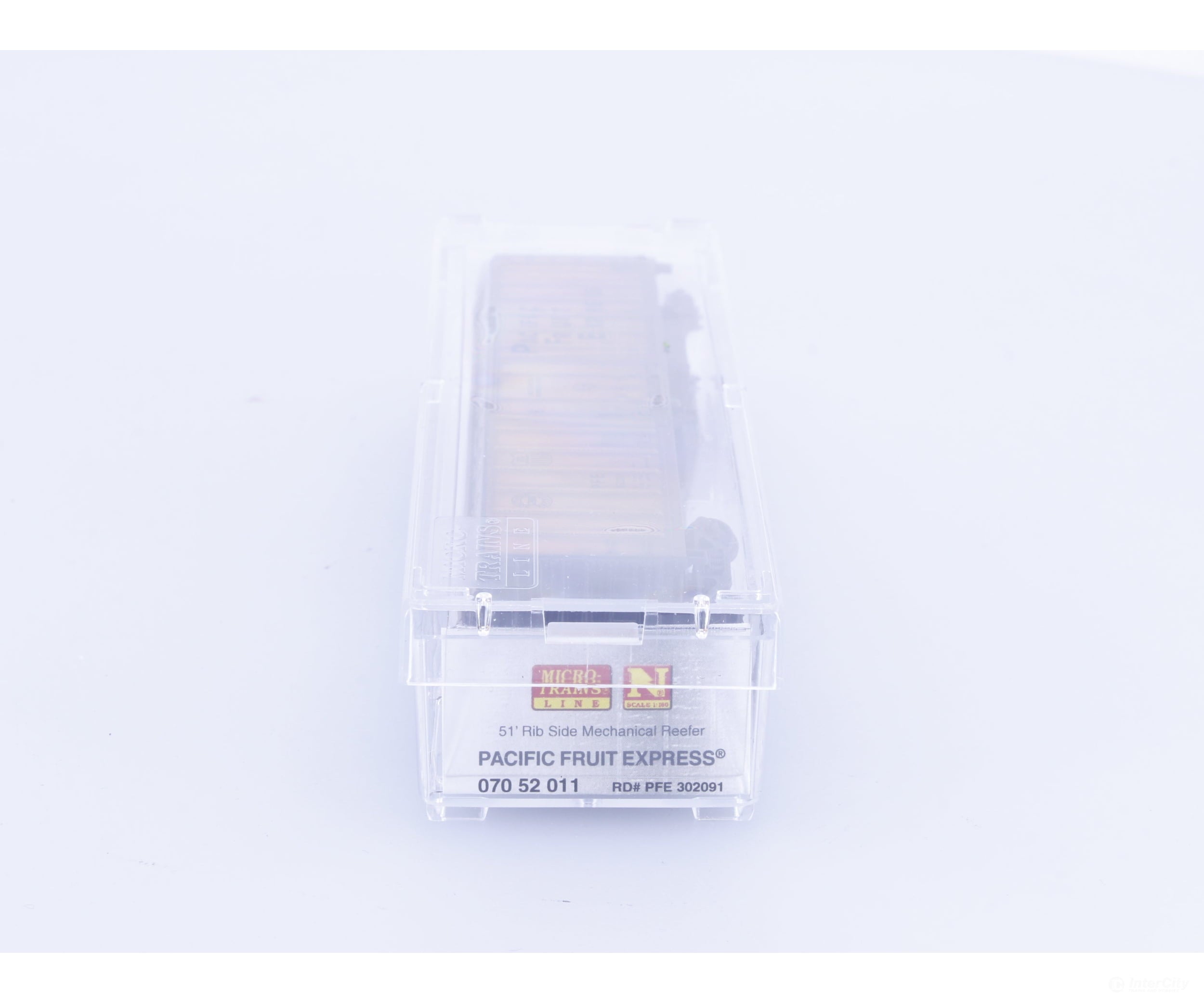 Micro Trains 07052011 N 51’ Mechanical Steel Reefer Factory Weathered Pacific Fruit Express (PFE) 302091 - Freight Cars