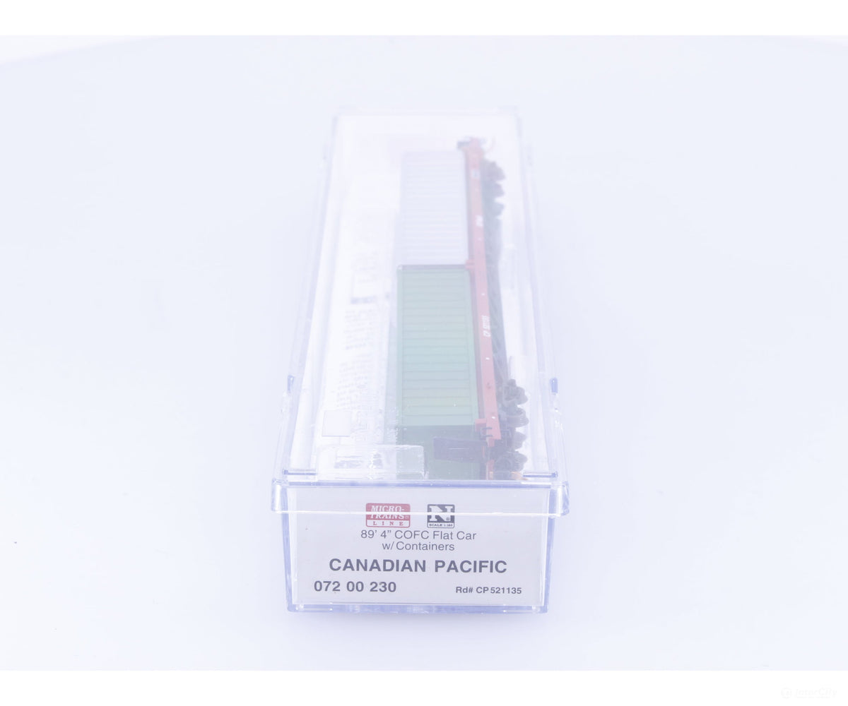 Micro Trains 07200230 N 89’4’’ COFC Flatcar with Containers #2 Canadian Pacific (CP) 521135 - Freight Cars