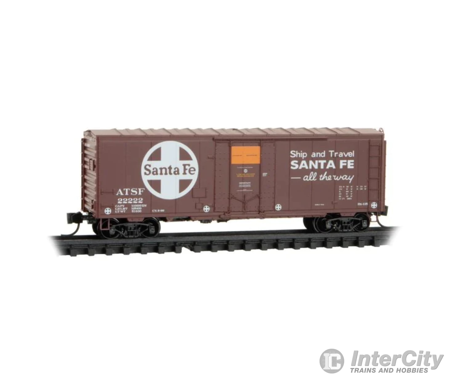 Micro Trains 07400190 N 40’ Stardard Boxcar - Ready To Run - - Santa Fe (Atsf) #22222 Freight Cars