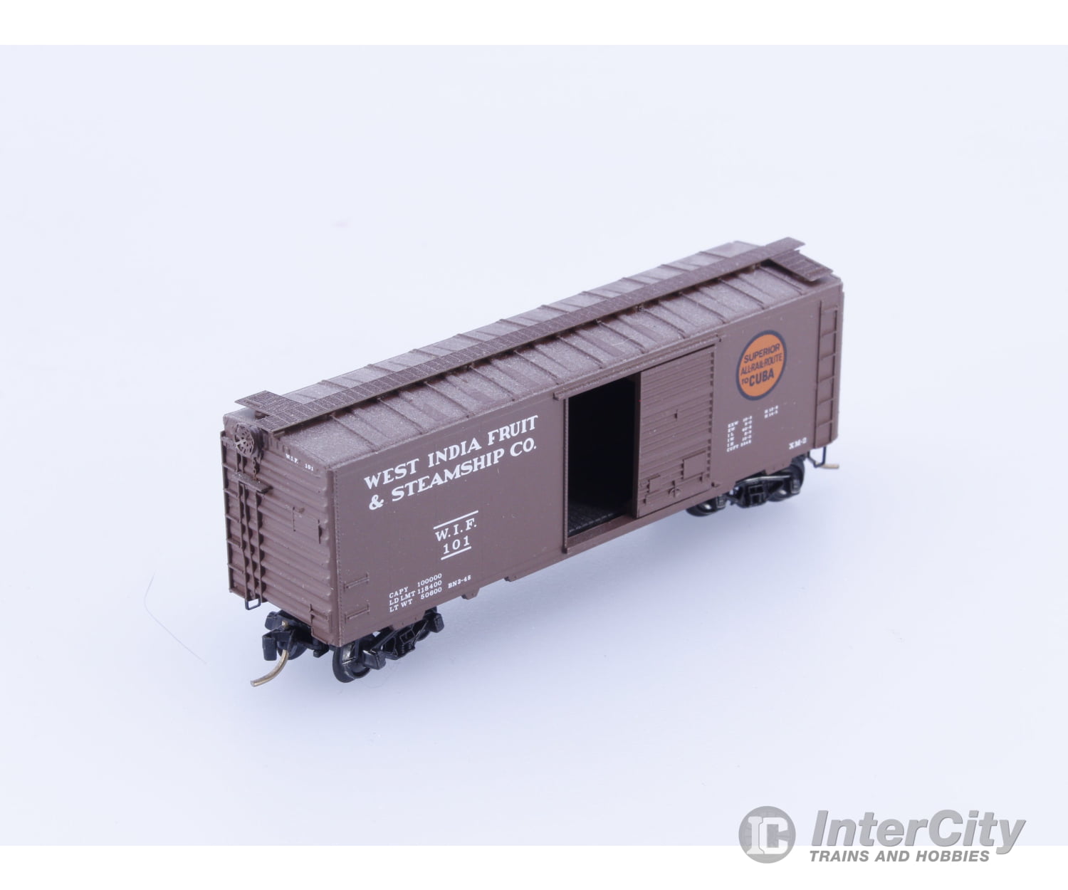 Micro Trains 101 N 40’ Single Door Boxcar West India Fruit and Steamship Co (WIF) 101 Freight Cars