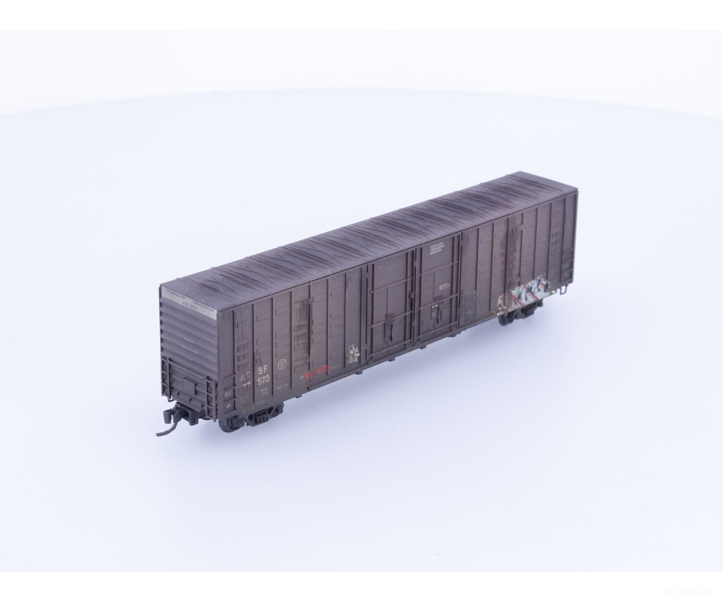 Micro Trains 103050 N 60’ Double Door Berwick Hi-Cube Waffle Boxcar Professionally Weathered by West Coast Weathering